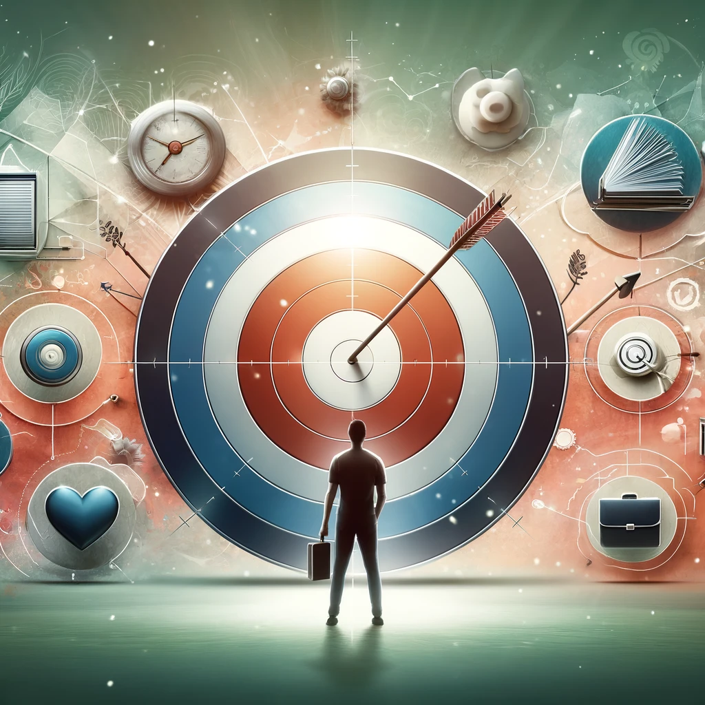 AI-generert bilde av: A-visual-representation-of-goal-setting-and-management.
